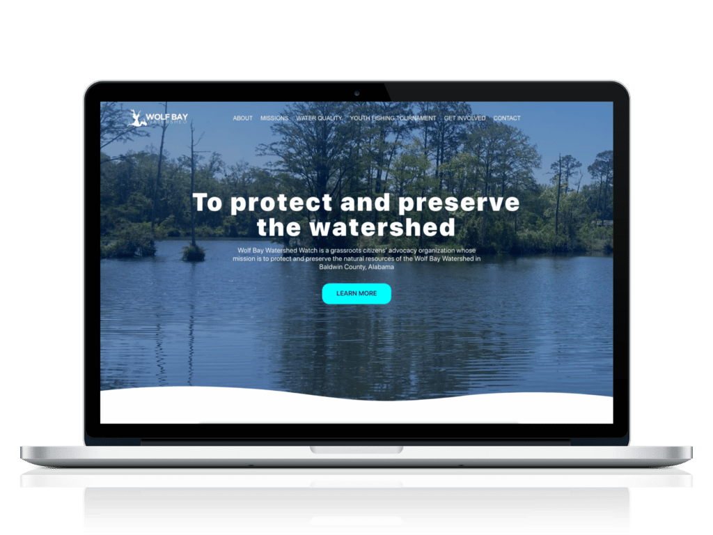 wolf bay watershed watch website by b. mcguire designs
